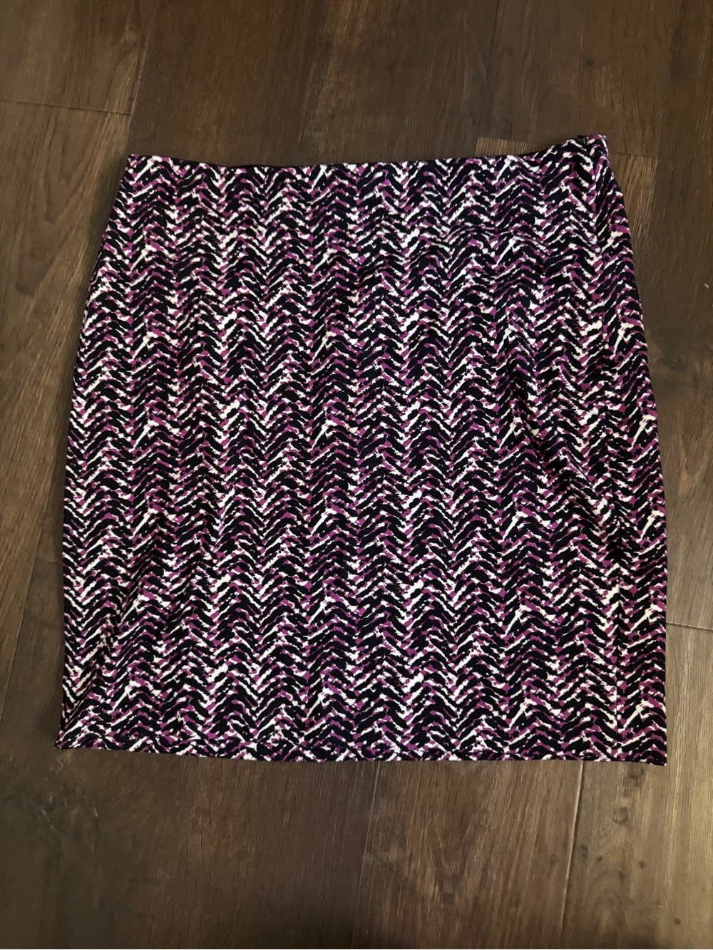 Ann Taylor Patterned Purple and Black Knit Skirt